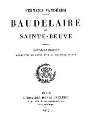 [Gutenberg 44807] • Baudelaire et Sainte-Beuve